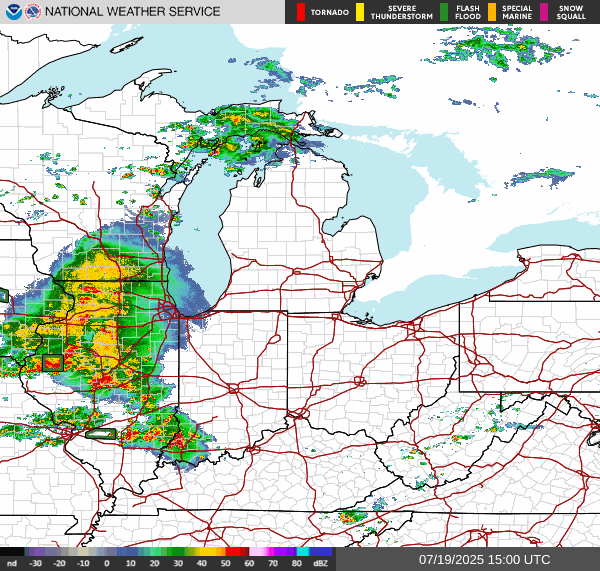Weather radar map